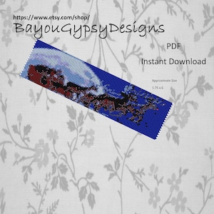 Santa Sleigh Peyote Pattern Even Count PDF INSTANT DOWNLOAD