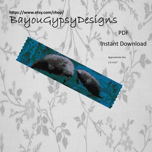 Manatee Mom 2 drop peyote stitch Even count PDF INSTANT DOWNLOAD