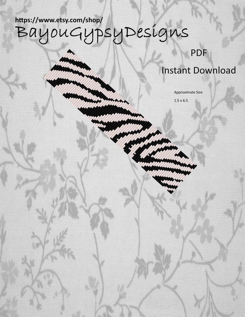 Zebra Loom Pattern PDF INSTANT DOWNLOAD