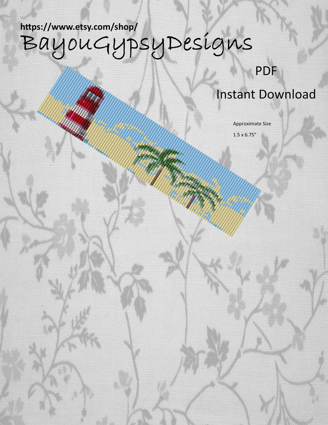Lighthouse Beach Loom Pattern Even Count PDF INSTANT DOWNLOAD - Etsy