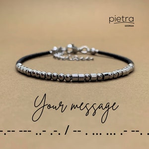 Morse Code Bracelet, Custom Message Bracelet, Personalized Gift