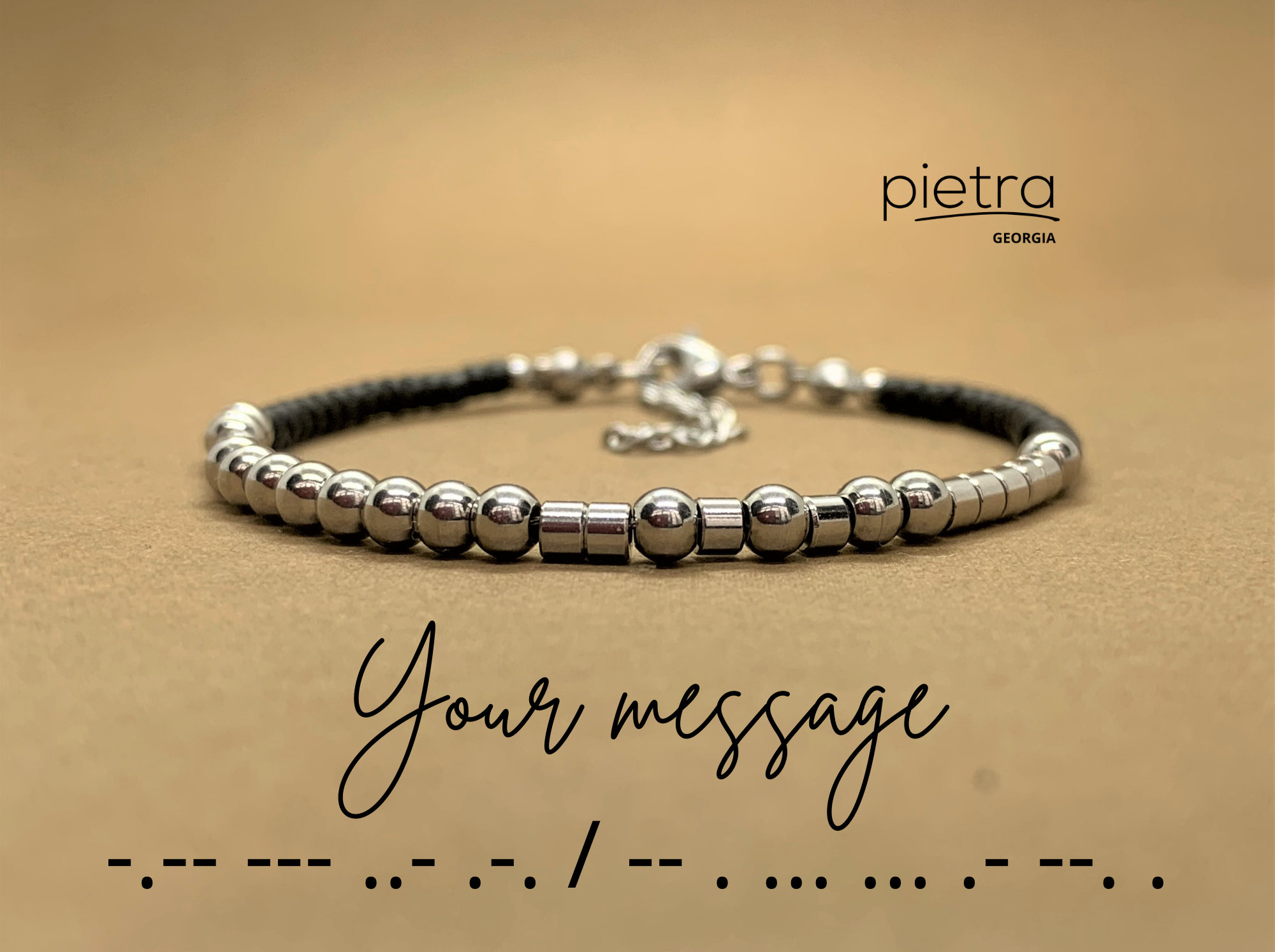 Bracelet 'Je T'aime' Code Morse - Cadeau Couple Adjustable