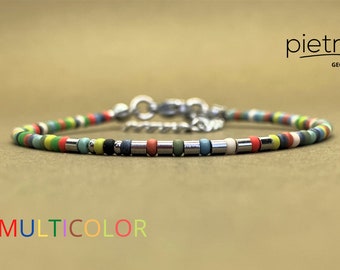 Bracelet en code Morse, Cadeaux personnalisés pour maman, Custom Message thin Rainbow Bracelet, Bracelet femme, Bracelet de Cheville, cadeaux pour elle