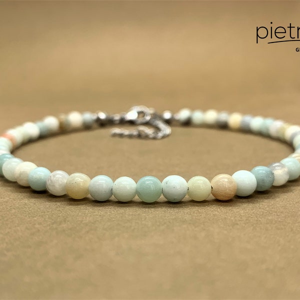 Ankle Bracelet, Amazonite Anklet, gift for Her, Bracelet de Cheville, Beach Anklet, Beaded Anklet,  girlfriend gift, Bracelet Femme