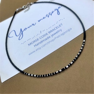 Morse Code Necklace, Custom Message Necklace, Personalized Gifts, Morse Code Jewelry, Collier Femme, Dainty Necklace, For Her, For Him