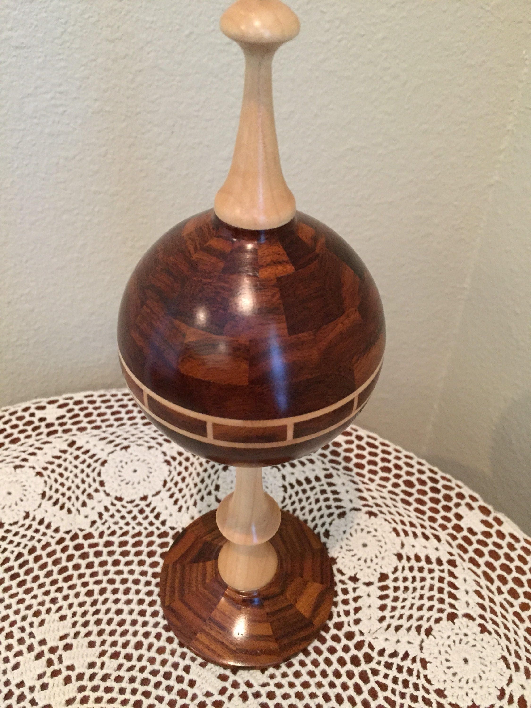 Turned wood finial decorative segmented woodtuning Etsy