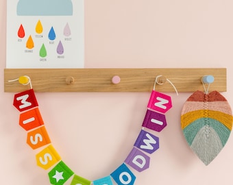 Personalised Teacher Gift Felt Name Bunting