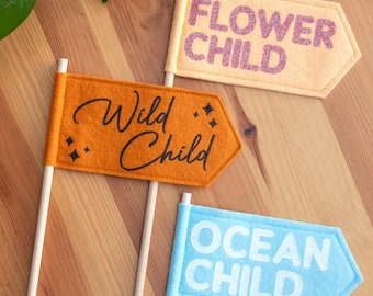Custom Kids Room Flags. Personalised Nursery Decorations. Colourful Gifts
