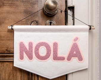 Custom Felt Name Banner, Nursery Decor (Up to 6 Letters)