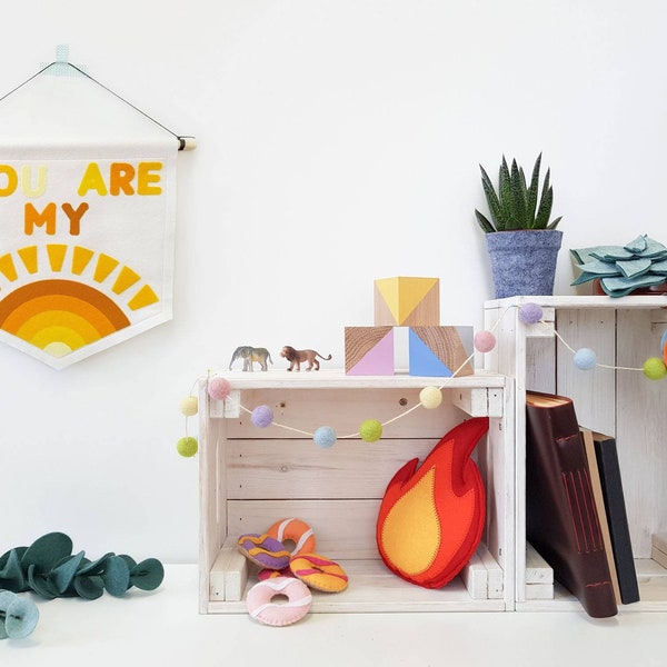 You are my Sunshine Pennant Wall Banner / Flag. Nursery Decor. Felt Hanging.