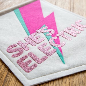 She's Electric Oasis Wall Banner. Glitter Flag Girls Nursery Decor. image 5