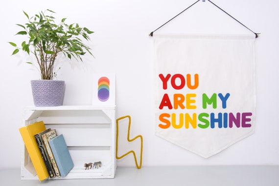 You Are My Sunshine Pennant Wall Banner /Flag. Nursery Decor. Felt Hanging.