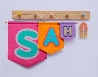 Custom Felt Initial Wall Banner, Personalized Nursery Decor