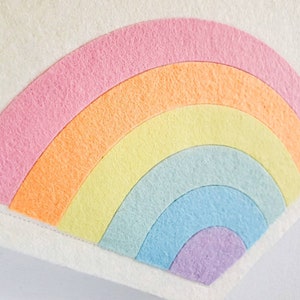 Personalised Rainbow Wall Banner Flag. Pastel Nursery Decor. Felt Hanging. Soft Pastel