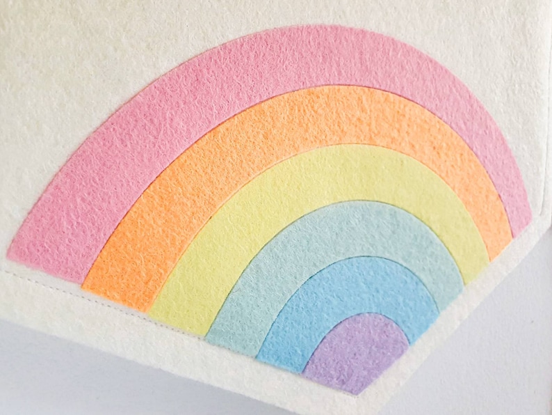 Personalised Rainbow Wall Banner Flag. Pastel Nursery Decor. Felt Hanging. image 5