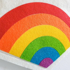 Personalised Rainbow Wall Banner Flag. Pastel Nursery Decor. Felt Hanging. Bold Rainbow