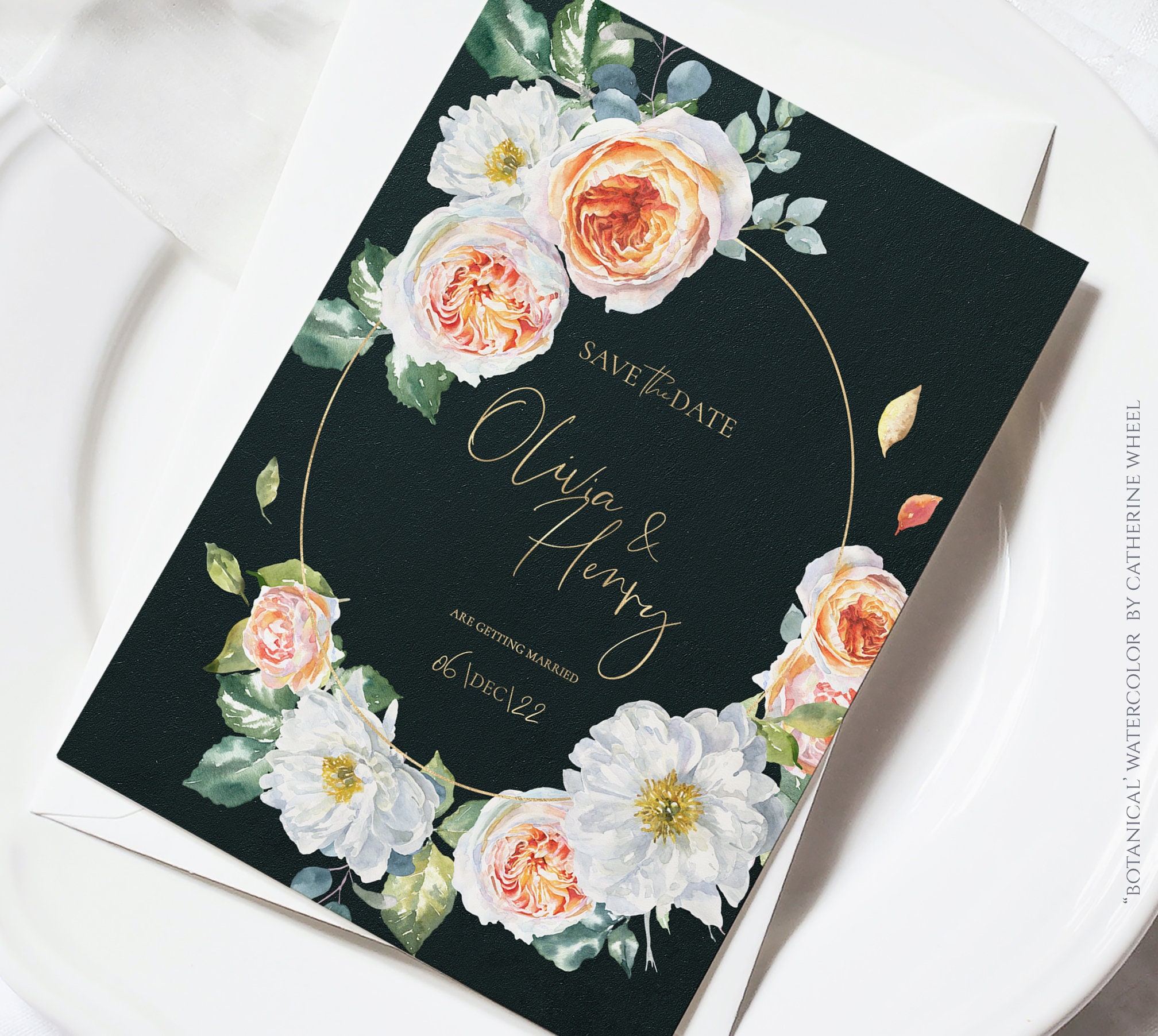 Watercolor Oval Gold Flower Frame Floral Watercolor Clipart | Etsy