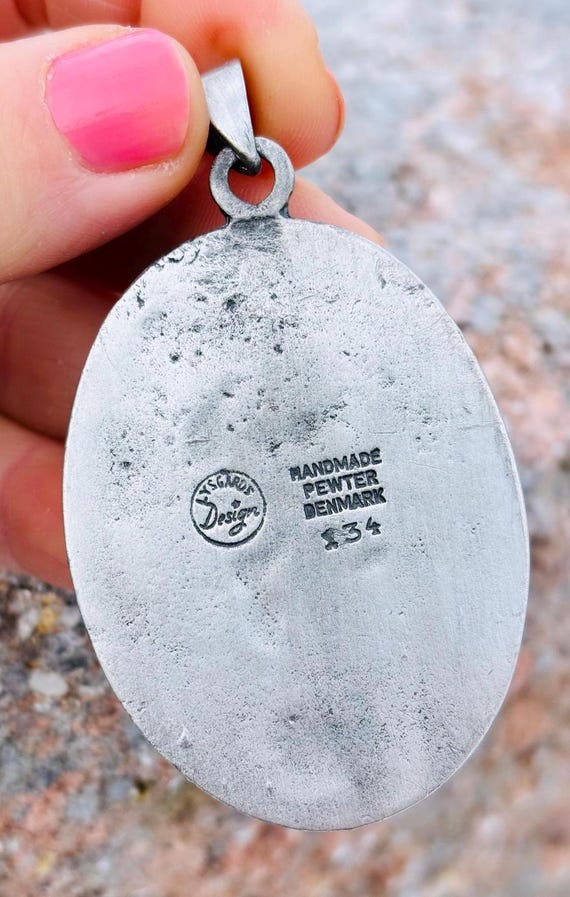 Vintage Handmade Denmark Pewter Pendant Signed Lysgards Design - Etsy