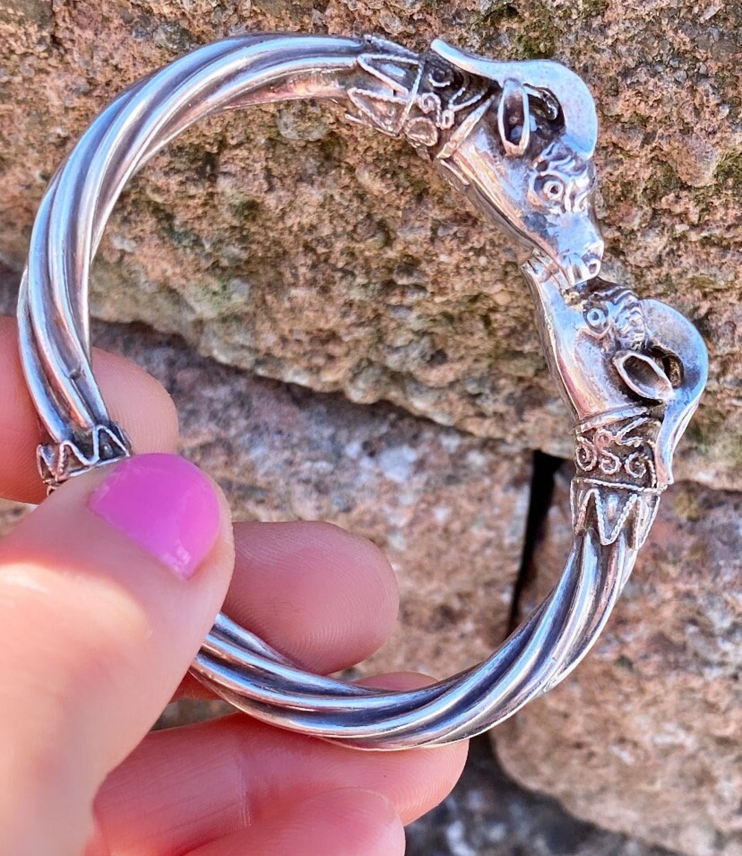 アクセサリー Vintage Silver Twist Bar Bangle 925 s-l400.jpg