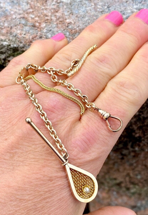 Vintage Circa 1900 Gold-filled Pocket Watch Chain Signed B&D With