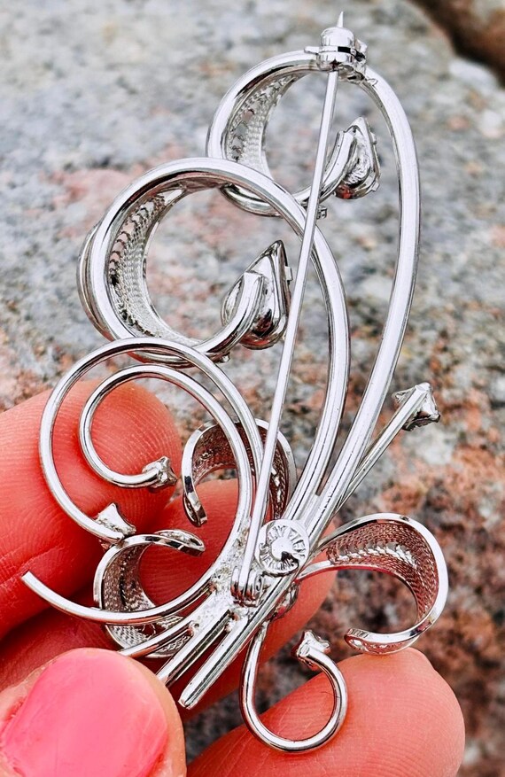 Vintage Jay Flex Sterling Clear Rhinestones Beautifully Detailed