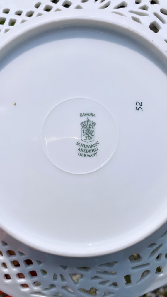 Vintage Bavaria Schumann Arzberg Germany, Pierced Plate Floral