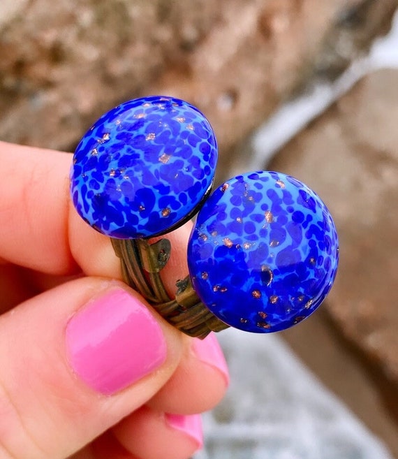 Boucles d'Oreilles En Or, Importante Pendantes En Lapis-lazu