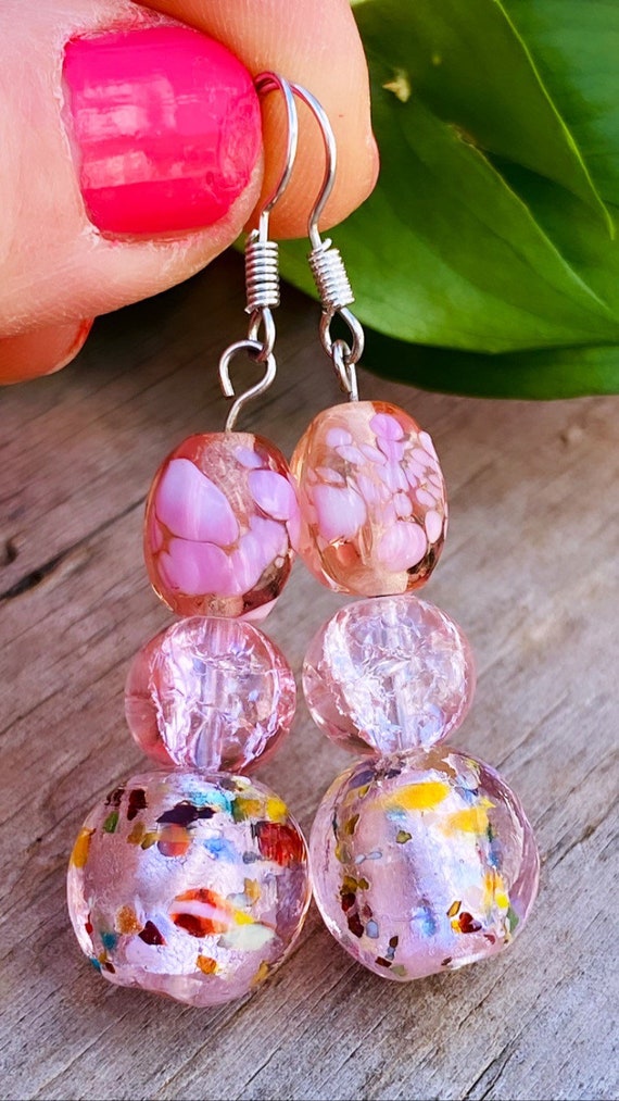 Confetti colors silvered glass Gem