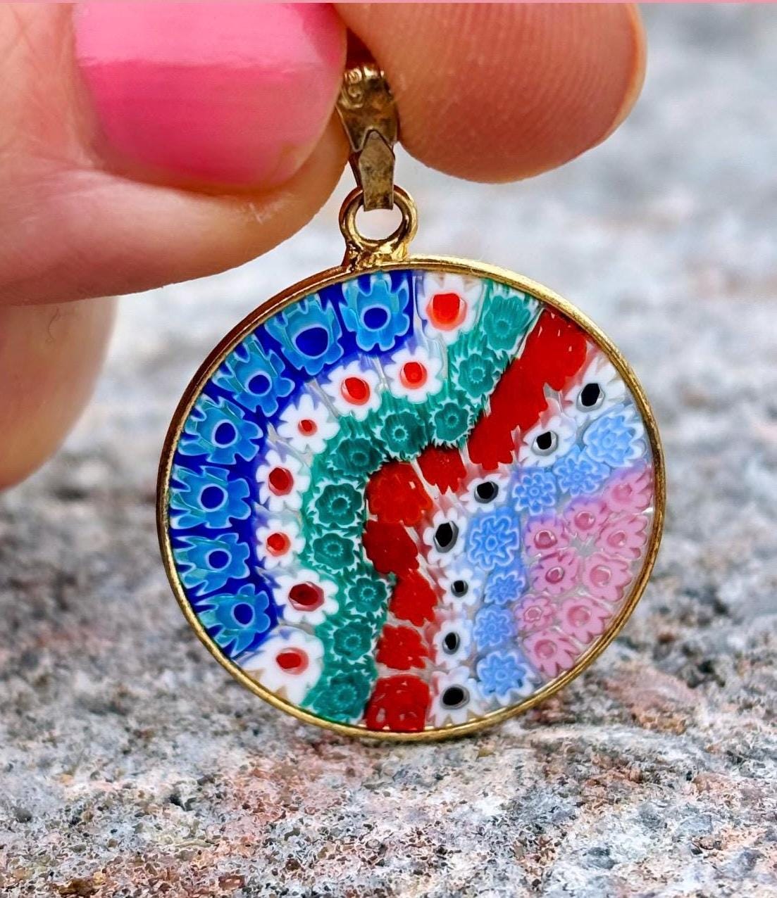AMV Antica Murrina Veneziana Murano Glass Millefiori Multicolor