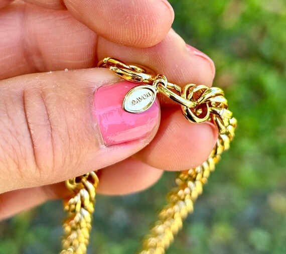 Vintage Statement Signed Avon Gold Tone French Twist Rope Chain