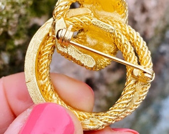 1970s Christian Dior Gold Plated Love Knot Rope With Clear Crystal