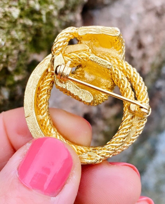 1970s Christian Dior Gold Plated Love Knot Rope With Clear