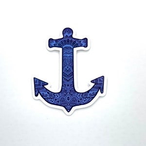 Anchor Mandala vinyl sticker - scratch proof - laptop sticker