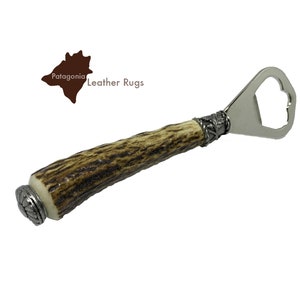 Bottle opener with real roe deer horn