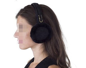 Adult Lambskin and suede ear muffs - Cache-oreilles en peau d'agneau et daim- Ohrwärmer aus Lammfell und Rauleder- Lambskin ear muffs