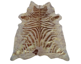 Cow Leather Rug Print Zebra Cowhide Rug Tapis En Peau De Vache Etsy