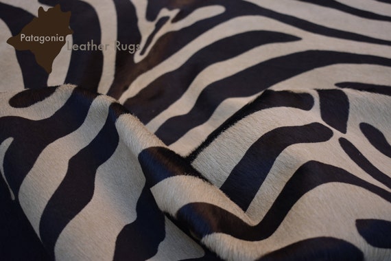 Cow Leather Rug Print Zebra Cowhide Rug Tapis En Peau De Vache Etsy