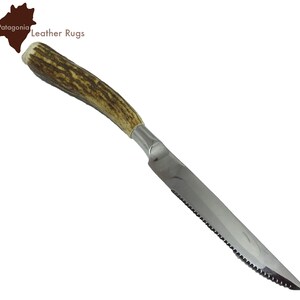 Set med 6 stekknivar med riktiga hjorthorn
