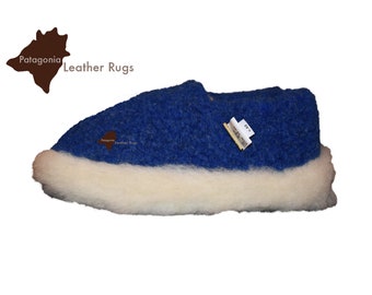 Chaussons en feutre de laine - Hausschuhe aus wolle - Wool Slippers - Wool slippers - Blue wool slippers
