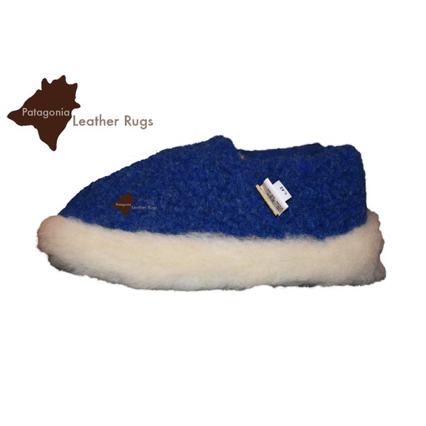 Chaussons en feutre de laine - Hausschuhe aus wolle - Wool Slippers - Ciabatte di lana - Pantofole di lana Blu