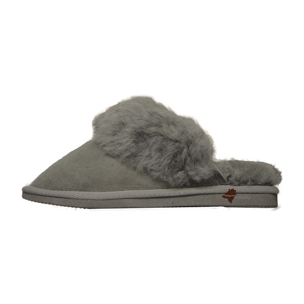 Grey sheepskin slippers with rubber sole - Hausschuhe Lammfell- Grey mit Gummisohl- ciabatte di montone Grey