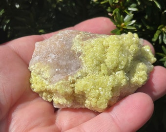 Raw Sulfur Crystal | Sulfur Crystal Druzy | Sulfur Crystal Matrix