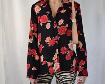 sheer rose shirt