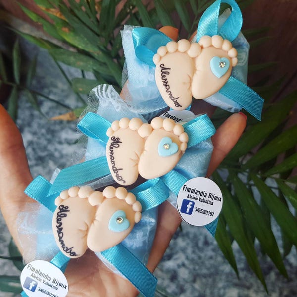 Birthday favors. Bustine Nascita, battesimo, compleanno, pink or blue, baby, piedini personalizzati, calamita, bomboniera, idea regalo