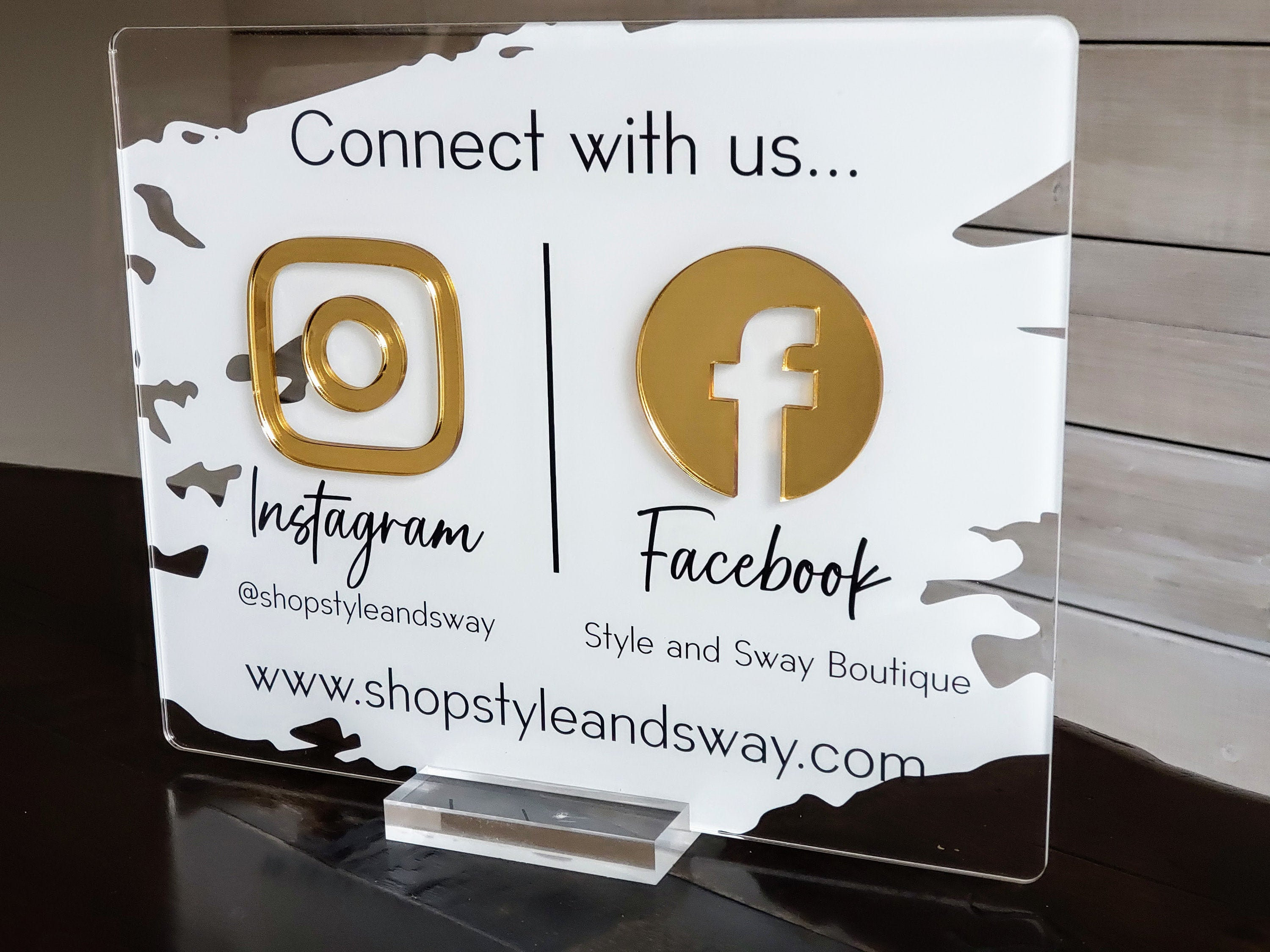 8x10 Print Business Social Media Acrylic Sign Boutique Sign Etsy