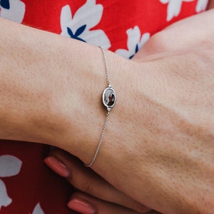 White gold 14K bracelet with salt & pepper diamond by Mialis Jewelry