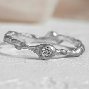 Organic engagement ring, Nature inspired diamond ring, Alternative engagement ring