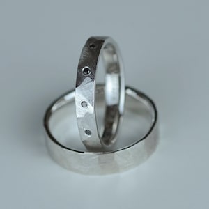 Textured Wedding Bands, Hammered Wedding Rings, Handmade Wedding Bands, Rustic Wedding Rings