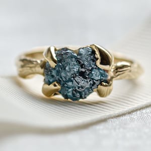 Rough diamond engagement ring, Alternative engagement ring, Unusual wedding ring