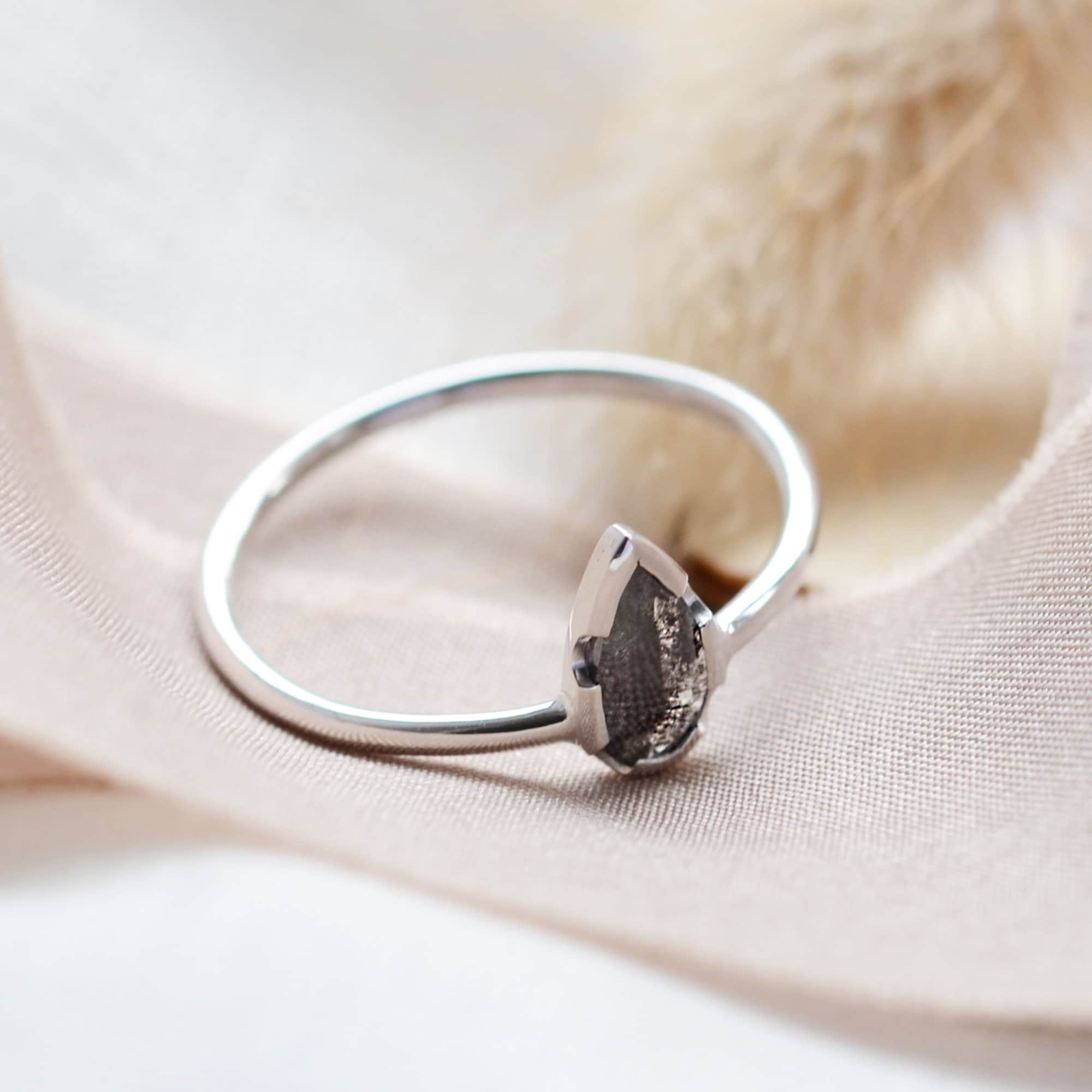 Dainty Pear Cut Diamond Engagement Ring Solitaire Pear Diamond | Etsy